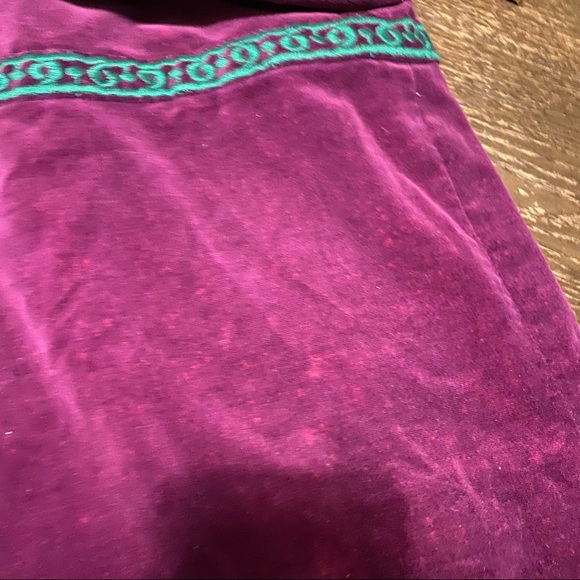 Vintage Beverly Paige velvet maxi embroidered cottage core dress shirt sleeve - Picture 13 of 16